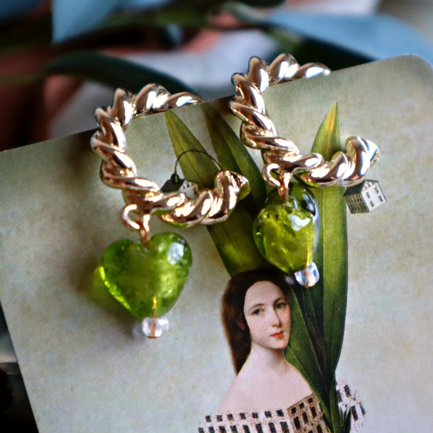 Adelina Heart Glass Earrings
