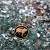 Aries Black Coin Enamel Zodiac Necklace