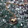 Capricorn Black Coin Enamel Zodiac Necklace