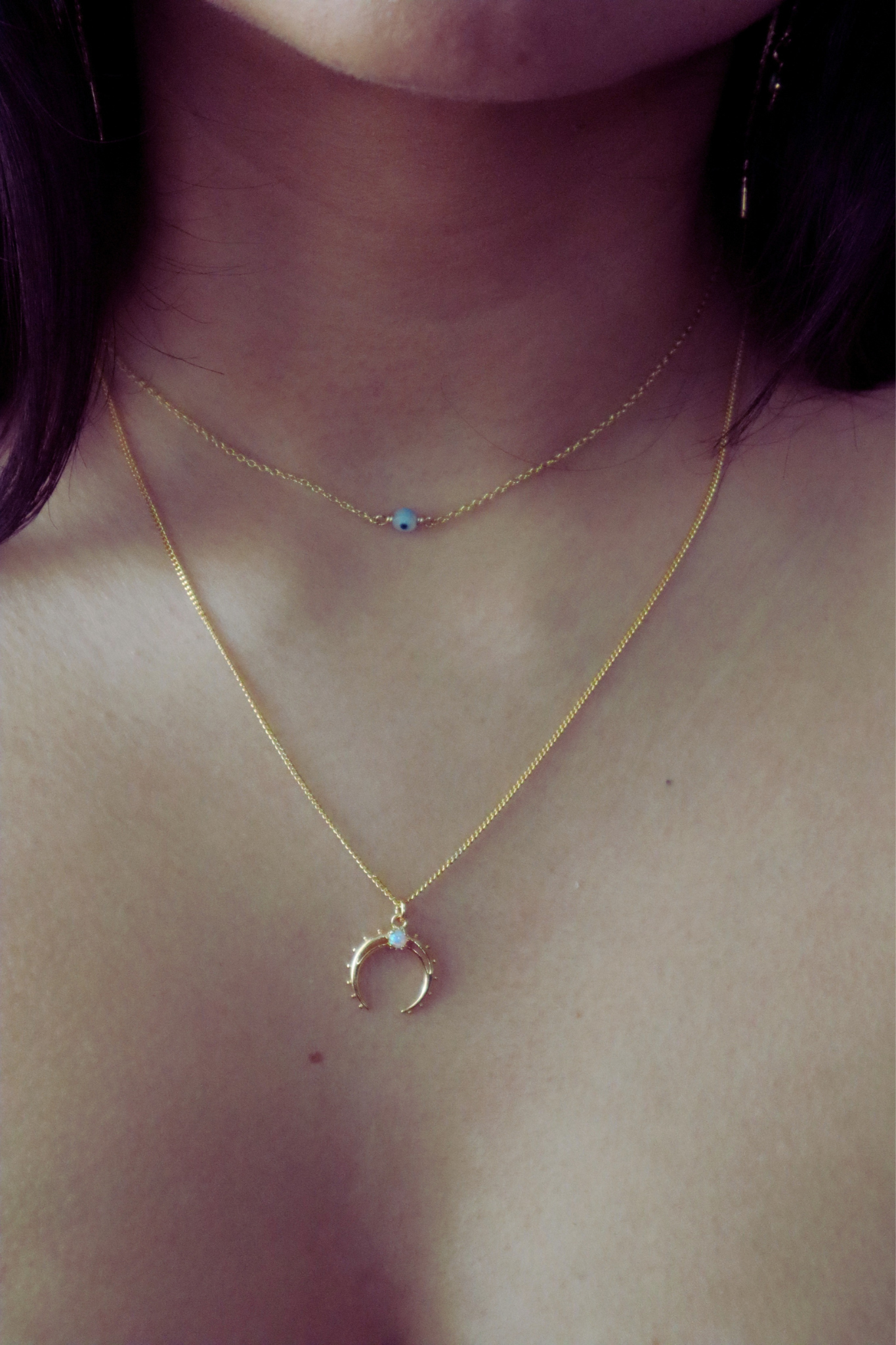 Spikey Moon Opal Necklace