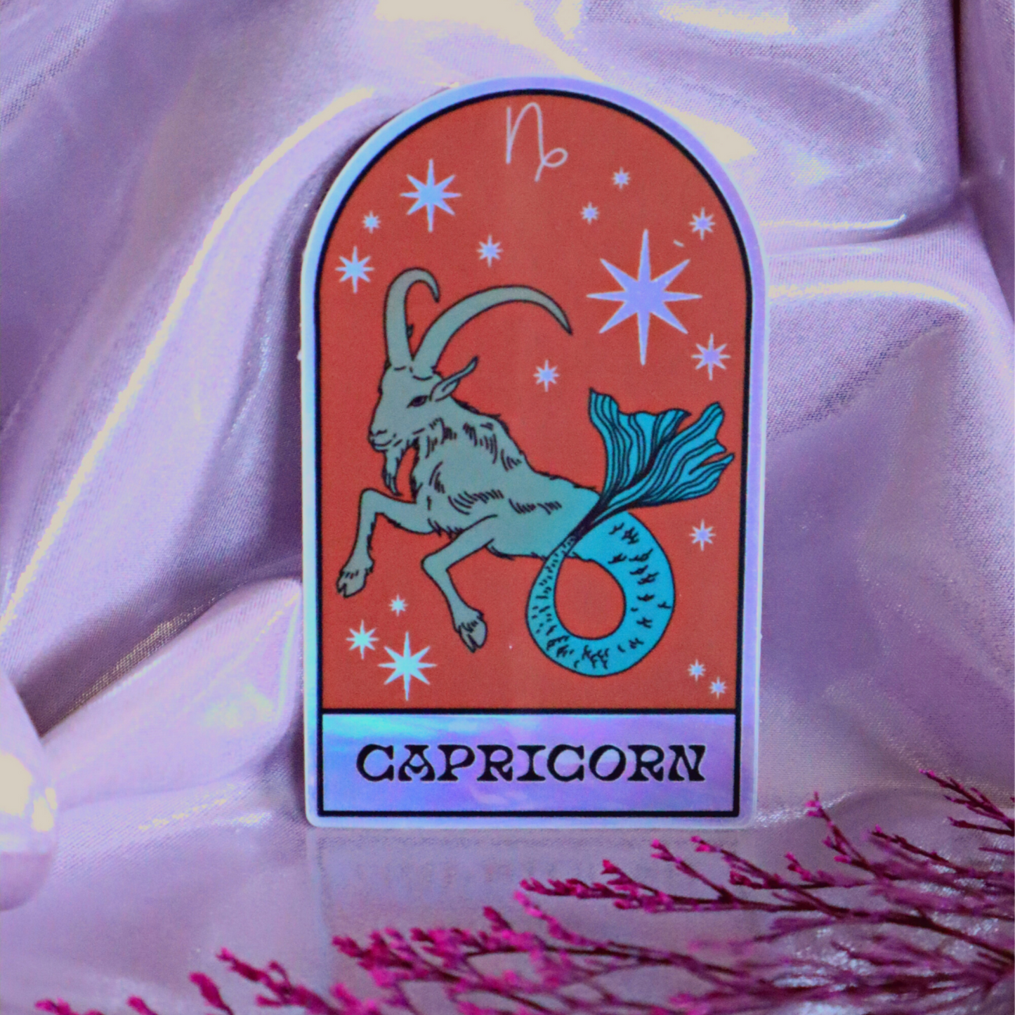 Capricorn Zodiac Halographic Vintage Sticker