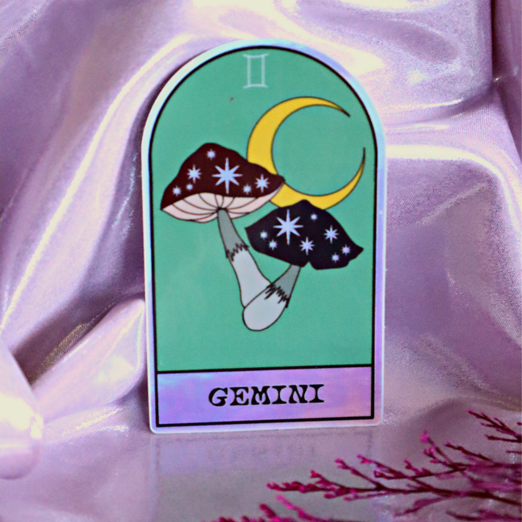 Gemini Zodiac Halographic Vintage Sticker